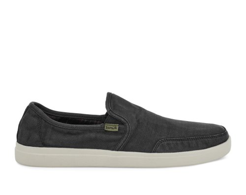 Chaussures Sanuk Vagabond Slip-On Sneaker Wash Vegan Homme - Noir MNWYIP572